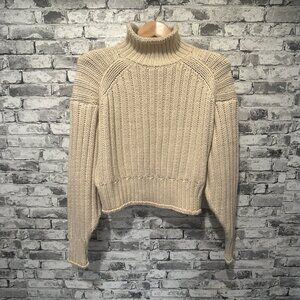 EUC H&M Cream Turtle Neck Sweater Size XS